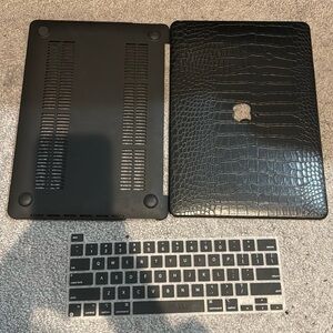 Mac Book Pro 13” 2020 black leather crocodile case